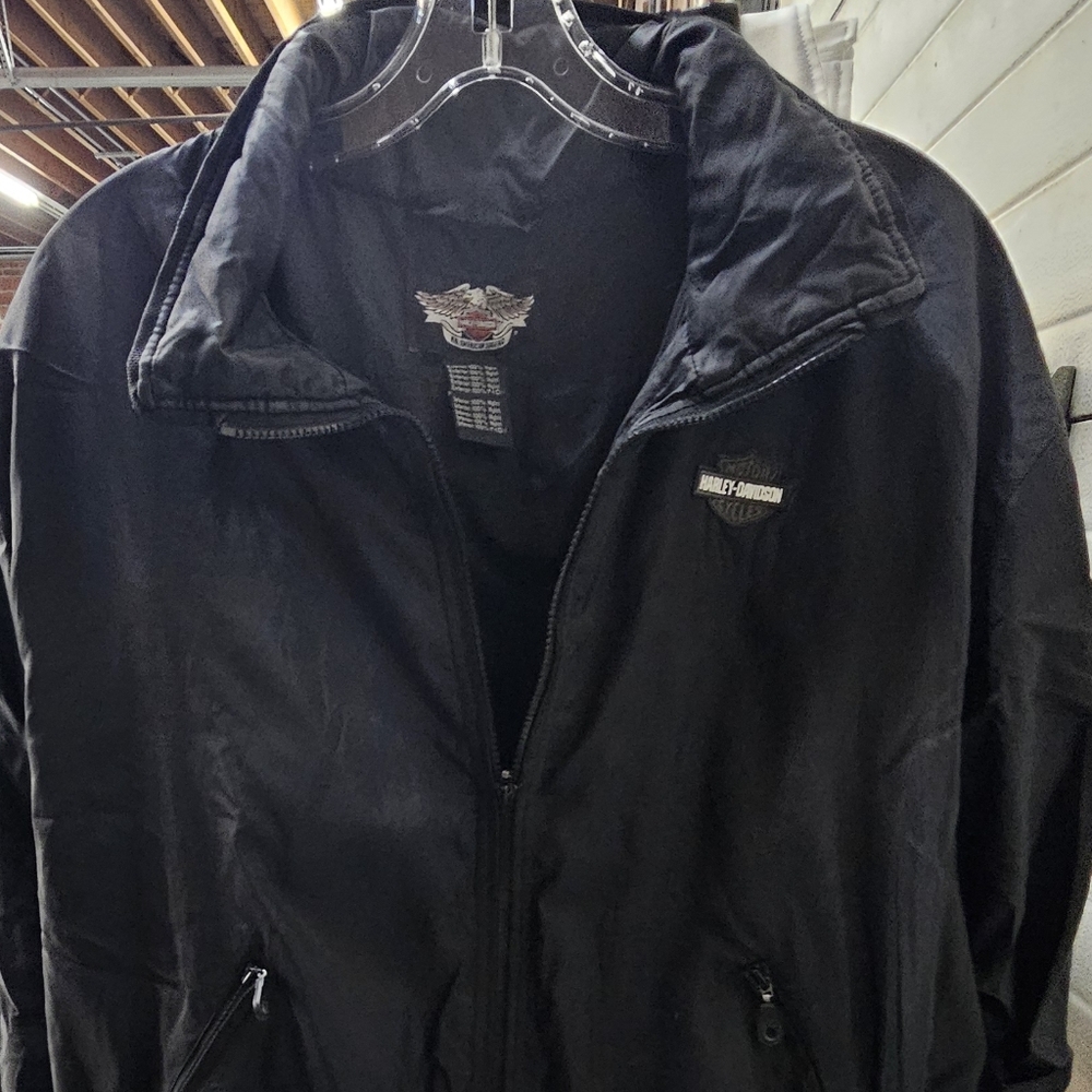Harley-Davidson Men's Black Windbreaker Jacket